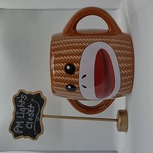 Galerie Sock Monkey Mug with 2 Handles Brown